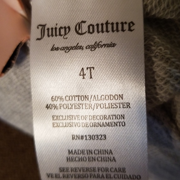 Girls Juicy Couture 2pc Shorts Terry Set Grey Pink - Picture 8 of 10